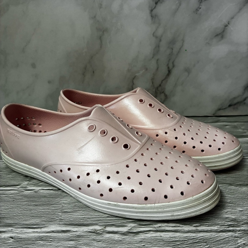 Native Women's Jericho Pink Glitter Slip-on Shoes